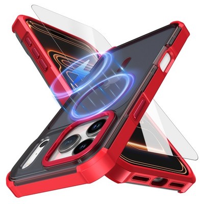 For iPhone 17 Pro Max 16 15 14 13 12 11 Rugged Mag Safe Case + Tempered Glass