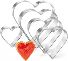 Stainless Steel Heart Cookie Cutter Set - 5 Piece Holiday Baking Molds