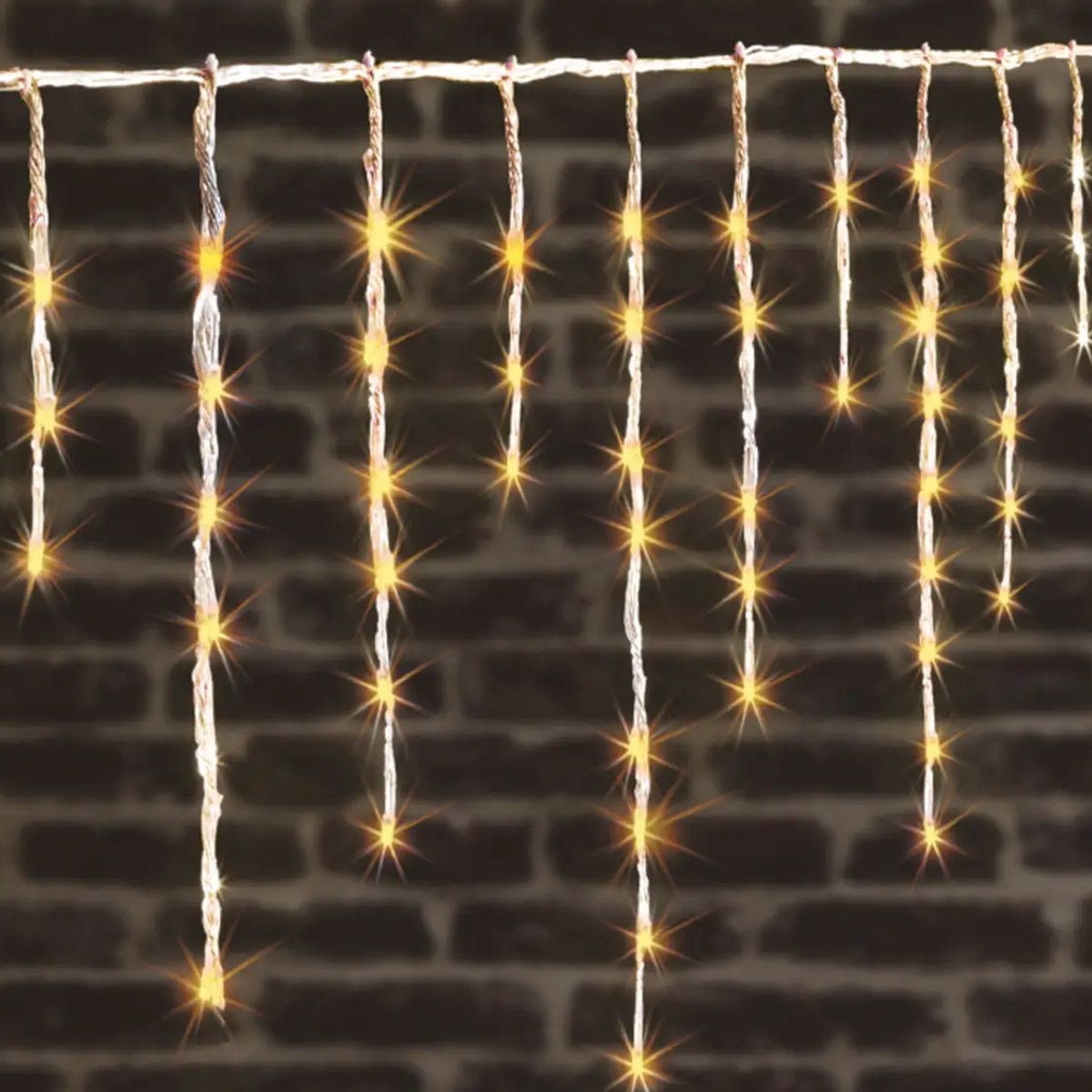 Rideau lumineux LED 10m blanc chaud interieur exterieur 80 tombees
