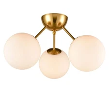Classic Mid Century Modern Globe Semi Flush Mount Ceiling Light Sputnik Chand...