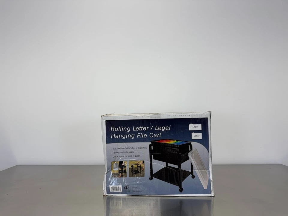 Carrinho de arquivos móvel dobrável Advantus 55758, 14-1/2w x 18-1/2d 21-3/4h, transparente/preto - Imagem 2 de 3