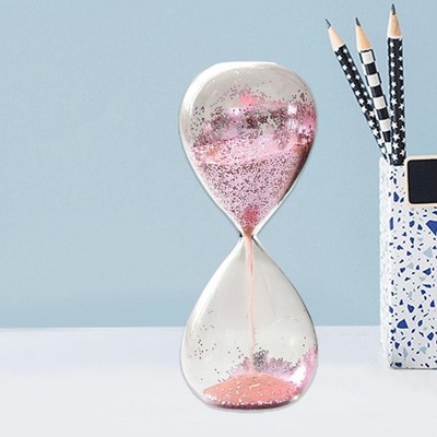 Glitzer Sand Glas Timer Sanduhr 7,87 Zoll x 3,15 Zoll Sand Timer Schreibtisch Ornament
