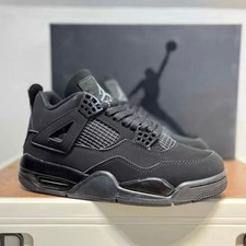 Jordan 4 "Black Cat" Men's Basketball Shoes - Black Mid Top Retro