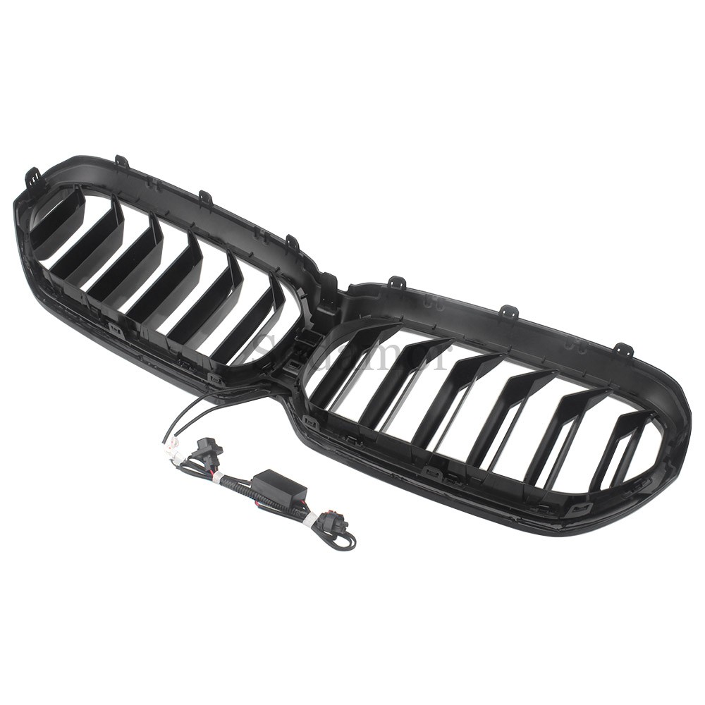 Dual Slats Front Kidney Grill W/LED Light For BMW 5-Series G30 G31 LCI 2021-2023