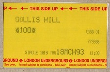 Dollis Hill 01 - UTS London Underground ticket - London NW10 - Jubilee Line