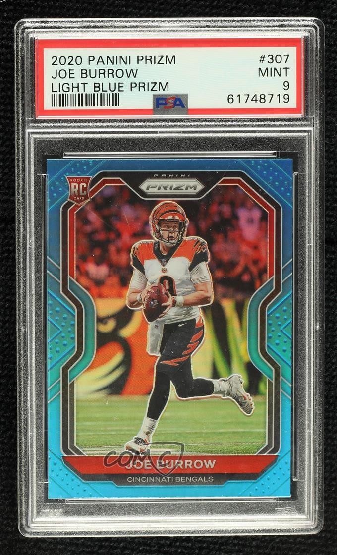 2020 Panini Prizm Light Blue Joe Burrow #307 PSA 9 MINT Rookie RC 1op7