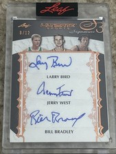 2024 Leaf Ultimate Sports Larry Bird/Jerry West/Bill Bradley Triple AUTO /12