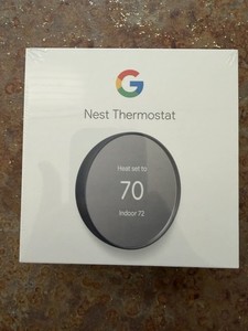 Google Nest Thermostat Programmable Smart Wi-Fi App Control Charcoal Google Home
