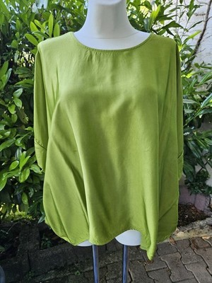 Oversize Satinbluse in Lime