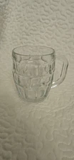 Mug Stein Vintage 1970s Clear Glass Dimple Brick Layer Look