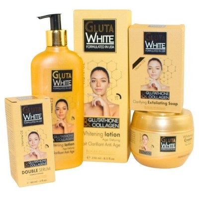 Gluta White Skincare Set With Glutathione & Collagen Lotion Cream Serum &  Soap