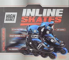 High Bounce Adjustable Inline Skates for Kids Small 12-1 Blue NEW