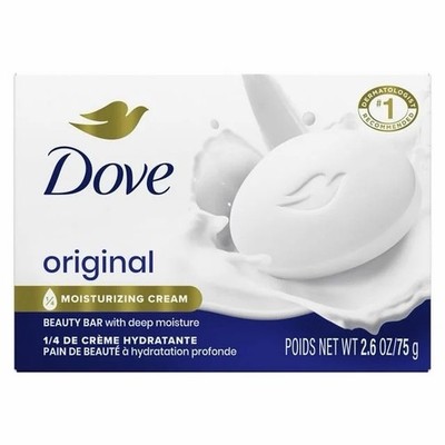Dove Original Moisturizing Beauty Bar Soap 2.6 oz for Body Face Hands 5 pack