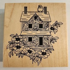 Country Home Birdhouse STAMPS HAPPEN Rubber Stamp #50032 Made in the USA