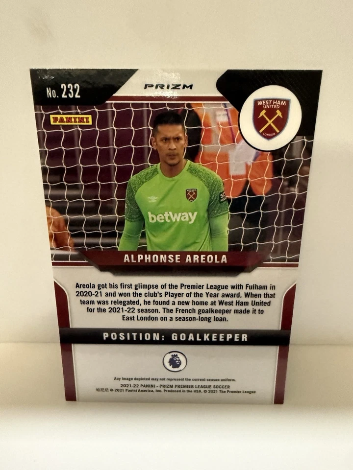 2023-24 Panini Prizm Premier League - Alphonse Areola #213 White Sparkle Prizm - Image 2 of 2