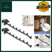 Image of Adjustable Metal Over Door Clothes Drying Rack Travel Airer Black 2 PCS
