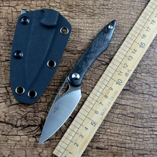 TWOSUN TS580 Hunting Fixed Knife M390 Blade Carbon Fiber Handle Kydex Sheath