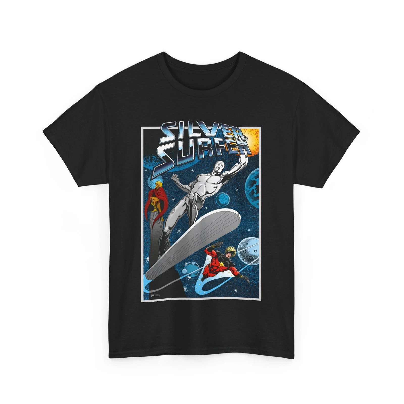 Silver Surfer T-Shirt - Marvel Comics - With Adam Warlock & Captain Marvel