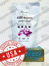 Multi Collagen Peptides Powder, 16 Oz - Hydrolyzed Protein Peptides | Type I,II,