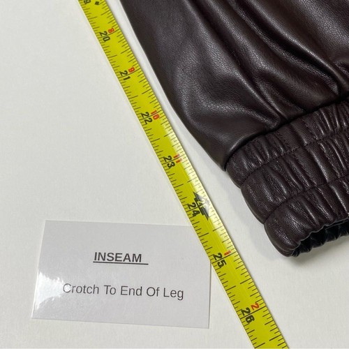 BCBGENERATION Faux Leather Jogger In Brown Women's Size Large - Picture 12 of 15