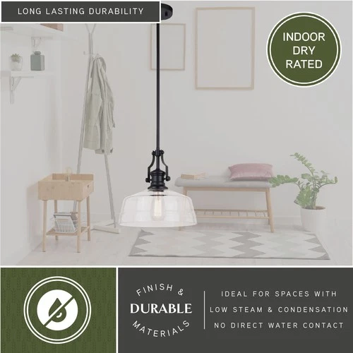 Vaxcel Lighting P0380 Beloit 12"W Pendant - Black - Picture 9 of 12