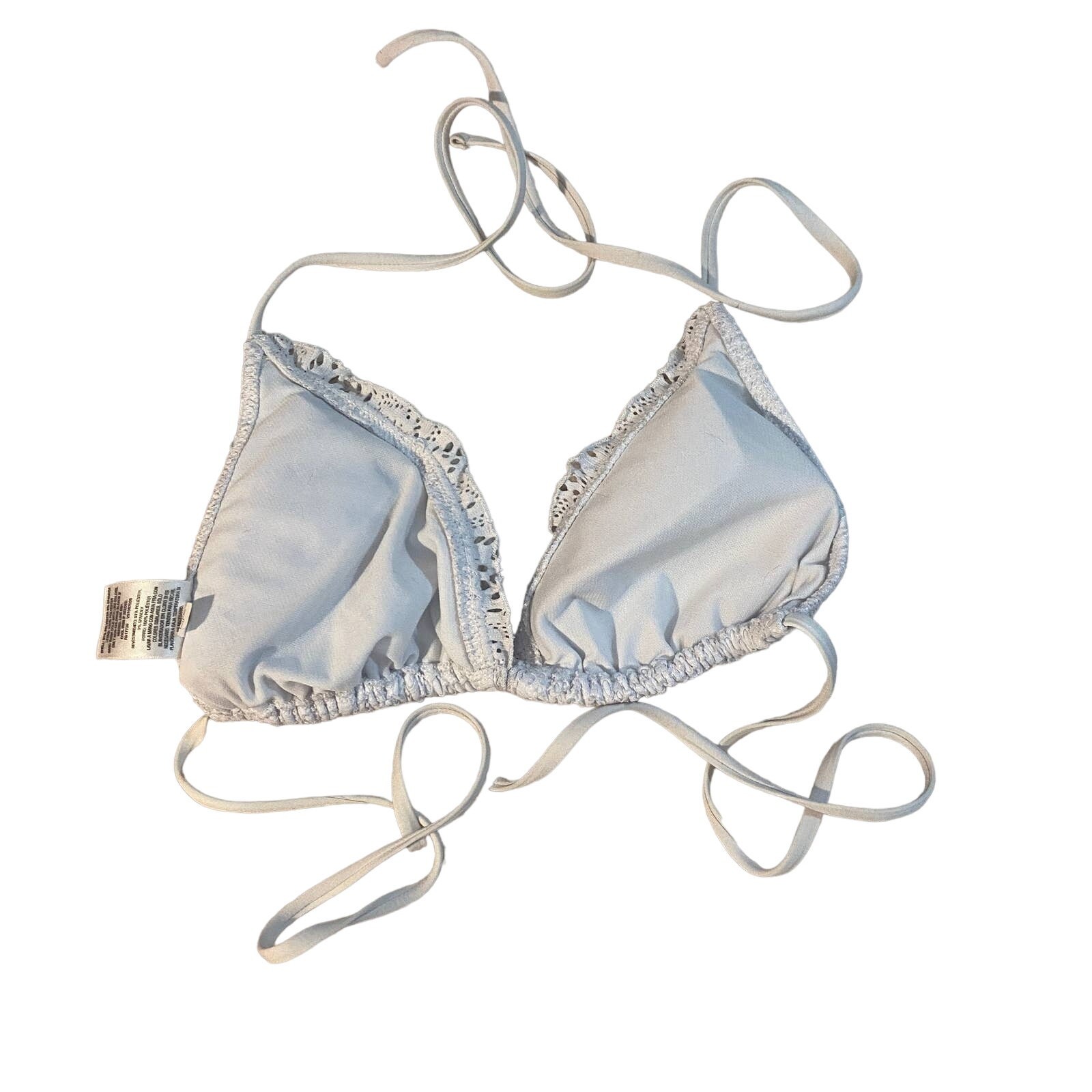 Mossimo White Lace Front Triangle String Bikini T… - image 2