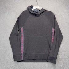 Under Armour Hoodie Womens Small Gray Side Logo Tape Raglan Pullover Knit