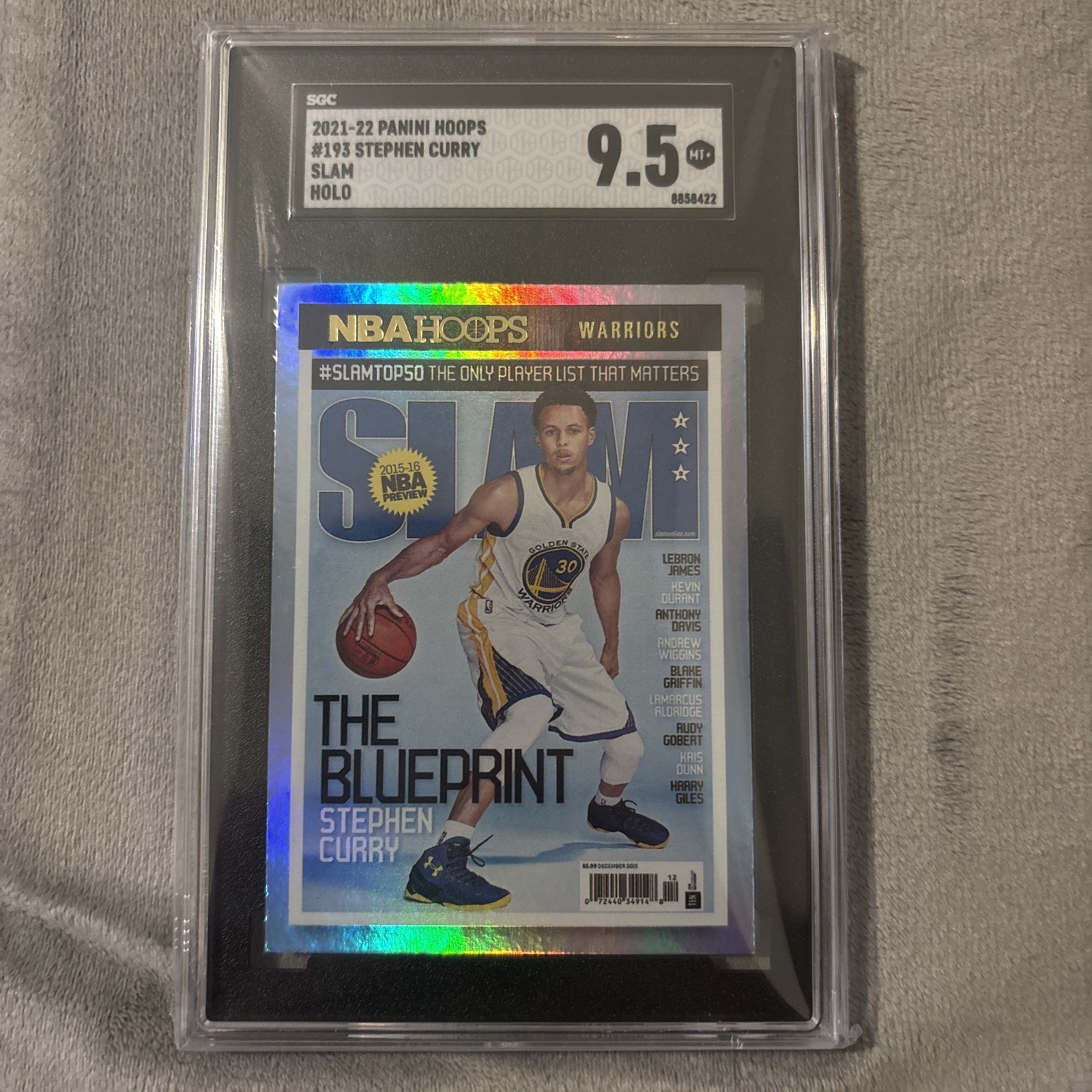 2021 Panini NBA Hoops Stephen Curry SLAM-Holo SGC 9.5 $ Investment Card $