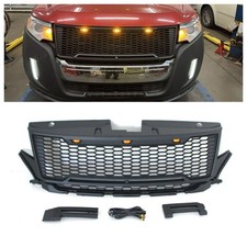 Black Front Grille Fit For 2011-2014 Ford Edge Upper Bumper Grille Wled Lights