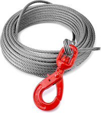 38x100ft Steel Core Winch Cable Hook Heavy Duty Tow Truck Wrecker Rollback Use