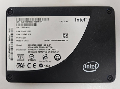 Intel SSDSA2SH064G1GC X25-E 64Gb SLC SATA-II 2.5-Inch Solid State Drive