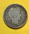 1901 Barber Dime. 90% Silver. Good Condition. Charity Auction For Animal Rescue￼ — photo 1