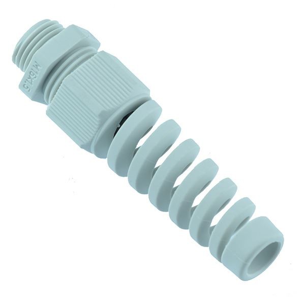 10 x M12 Grey Nylon Spiral Cable Gland IP68