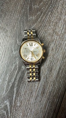 Michael Kors Lexington MK5955 38mm Edelstahl Gehäuse Damenuhr - Silber/ Gold