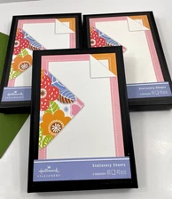 Hallmark NOS Stationary Set Flowers Floral 240 Sheets 120 Envelopes 3 Boxes