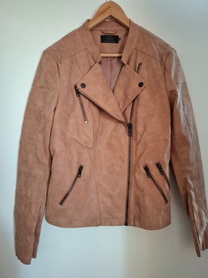ONLY Kunstlederjacke in hellbraun für Damen, Gr. 40