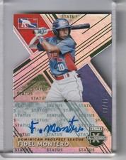 2019 PANINI ELITE #188 FIDEL MONTERO AUTOGRAPH ROOKIE RC DIE-CUT DOMINICAN 13/25