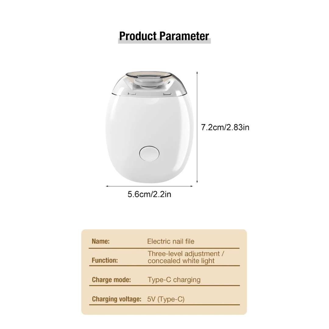 Electric Nail Grinder Automatic LED Light Trimmer Toe Cutter