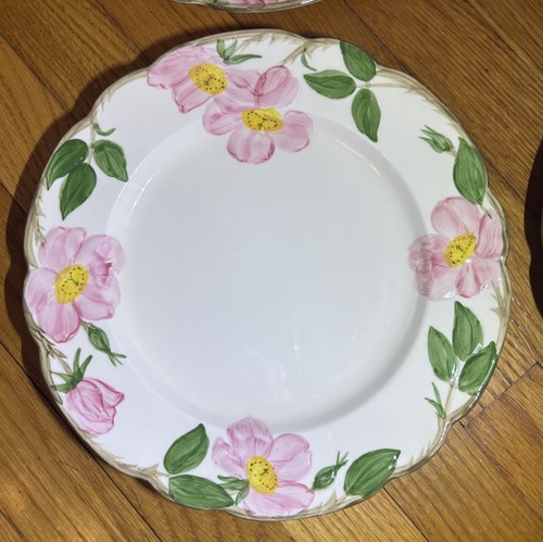 Set of 4 Franciscan Desert Rose 10 5/8" Dinner Plates Made in USA Square Logo - Picture 4 of 7