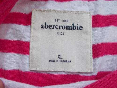 Abercrombie Kids Girls XL T-Shirt 3/4 Sleeve Scoop Neck Pink Moose - Picture 2 of 3