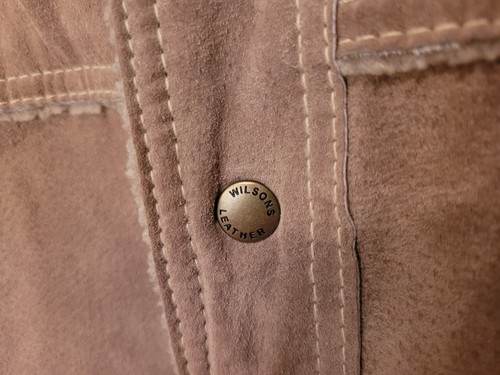 Wilsons Leather M. Julian Lined Jacket Coat Suede Tan Heavy Mens Large - Picture 3 of 13