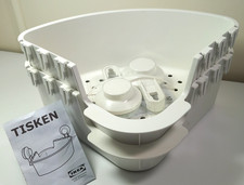 IKEA TISKEN x 2 Mensole Angolari Doccia Bagno con Ventose Bianco Coppia