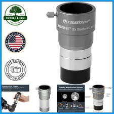 Compact 2X Barlow Lens with Manual Focus and Increased Eye Relief for Stargazing