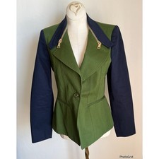 Givenchy Paris Green Navy Moto Zip Jacket Size 40