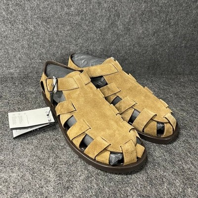 MASSIMO DUTTI Split Leather Cage Sandals Women's Size 8 Camel