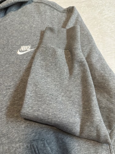 Nike Fleece Sweatshirt Hoodie Men L Long Sleeve Embroidered Side Swoosh GRAY - Picture 5 of 11