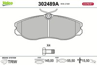 Bremsbelagsatz Scheibenbremse Expert Valeo 302489A FüR Ford Maverick UDS UNS 2