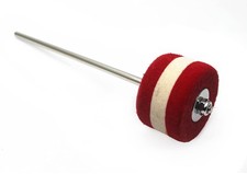 TUOREN Stainless Steel Shaft Red Felt Bass Drum Beater Kick Pedal