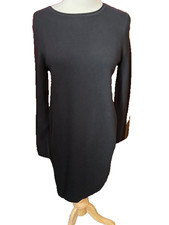 Lands' End Women's Black Crew Neck Sweater Dress Sz XS/P