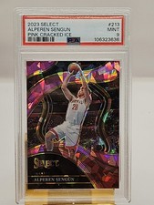 2023 Panini Select Pink Cracked Ice Courtside #388 Alperen Sengun /99 PSA 9 Mint